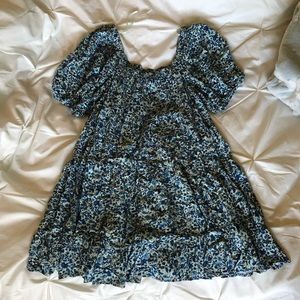 Wild fable blue floral mini dress Medium